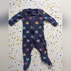 Primary Baby Navy Star-Print One-Piece Sleepsuit